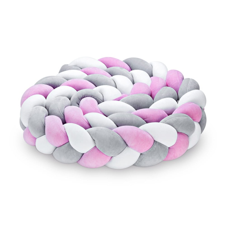 braided bed bumper senlove gray pink white.jpg