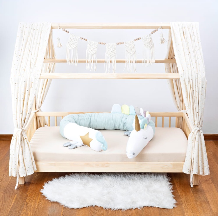 mint unicorn- shaped bed bumper, cuddlerest, long pillow for kids, perfect gift for toddlers.jpg