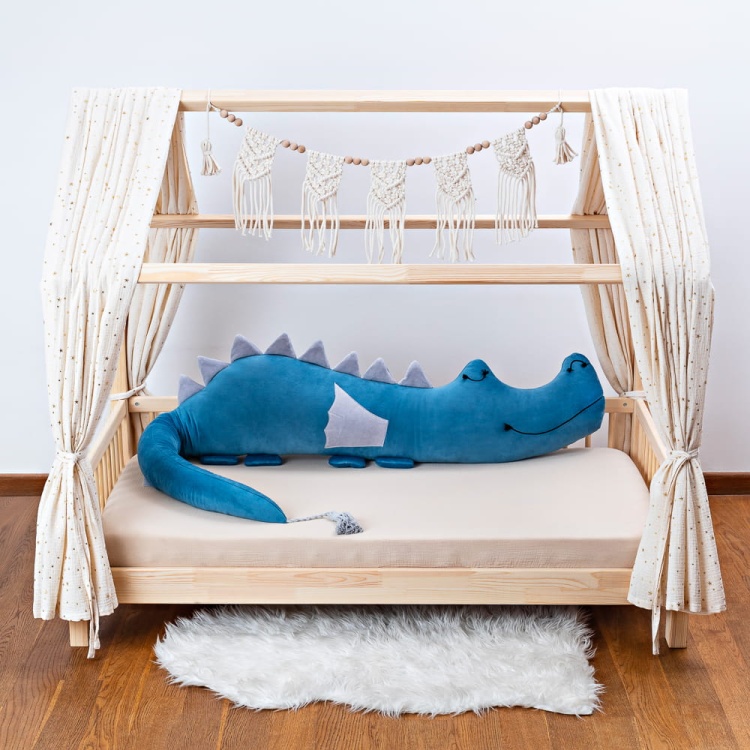 minky bed bumper from cuddlerest, blue dragonsaur.jpg