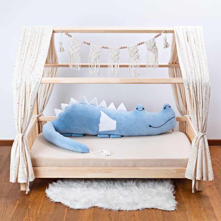 plush bed bumper from cuddlerest, blue dragonsaur.jpg