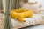 Bed bumper, linen cuddly toy in the shape of a yellow mustard dachshund, for a children's bed, cuddlerest.jpg
