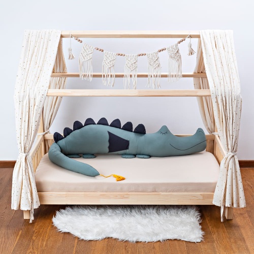 cotton bed bumper from cuddlerest, sage-green dragonsaur.jpg