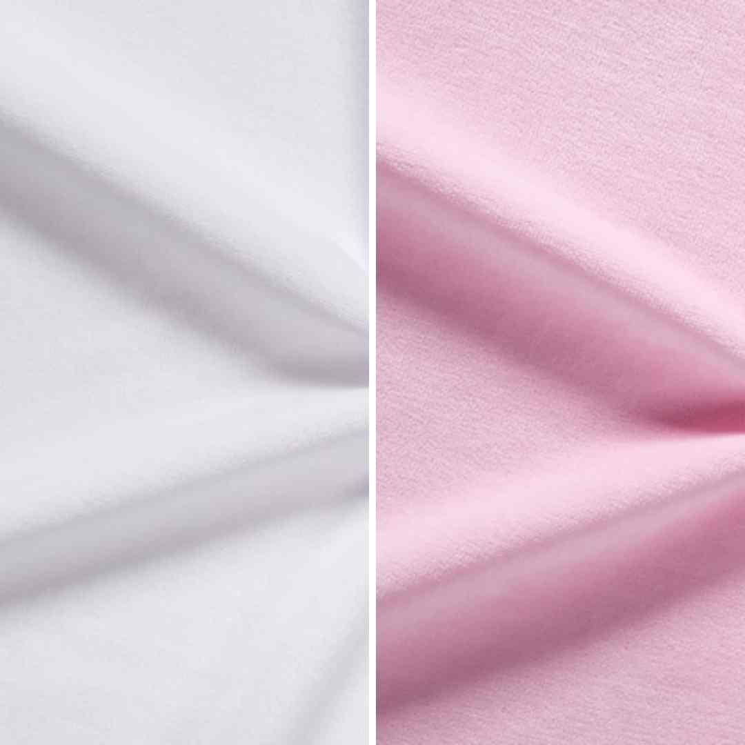 Weiß-Rosa (2:1) 3-Strang Bettschlange – Geflochtenes Nestchen aus Baumwollvelours