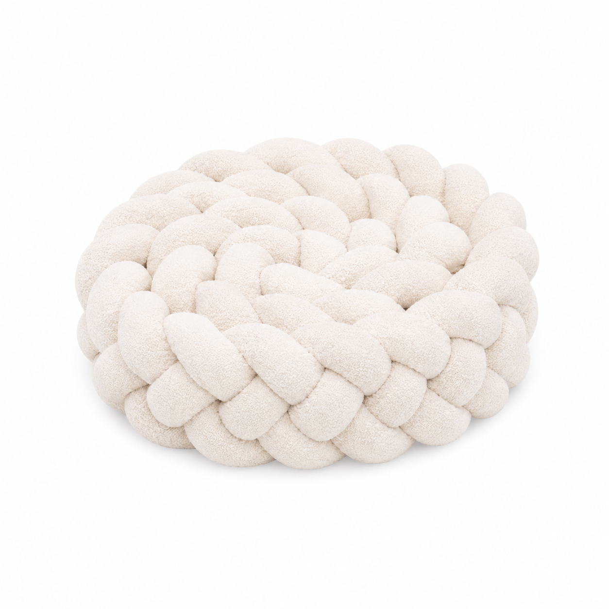 Geflochtene Bettschlange Bouclé – 4 Stränge – Ecru